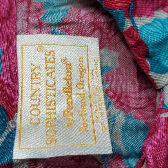 Country Sophisticates By Pendleton floral button down Size 10 Vintage - Picture 3 of 13